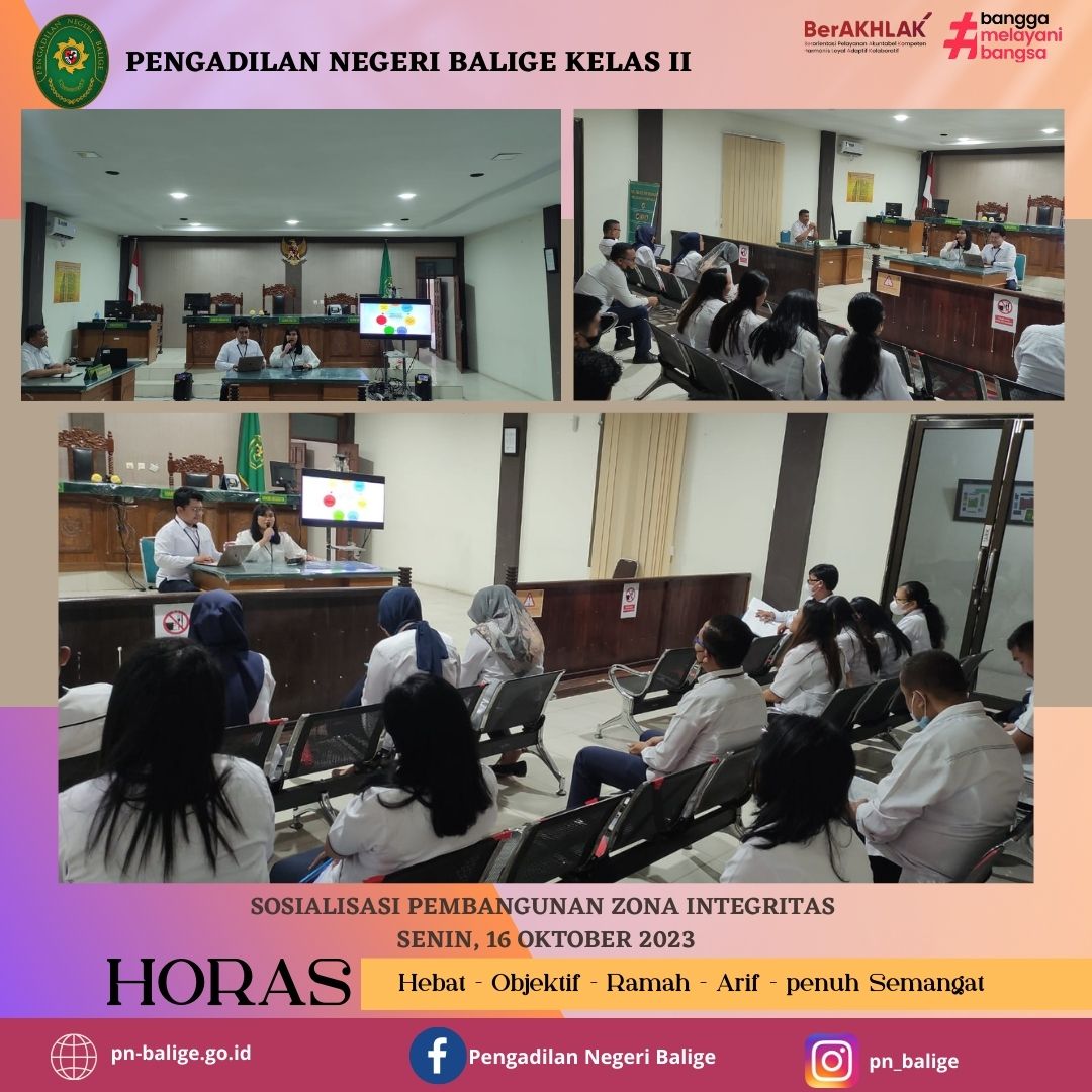 sosialisasi Pembangunan Zona Integritas dan Sosialisasi Sistem Pengendalian Intern Pemerintah (SPIP)